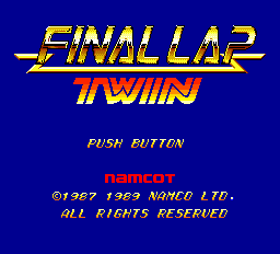 Final Lap Twin title screen for TurboGrafx-16